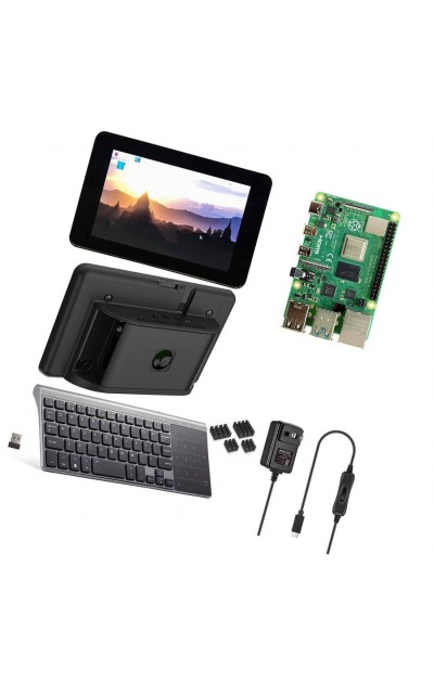 Desktop with 7-inch touch screen and 10-inch keyboard/trackpad