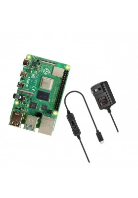 Raspberry Pi 4 Model B with USB-C power and switch