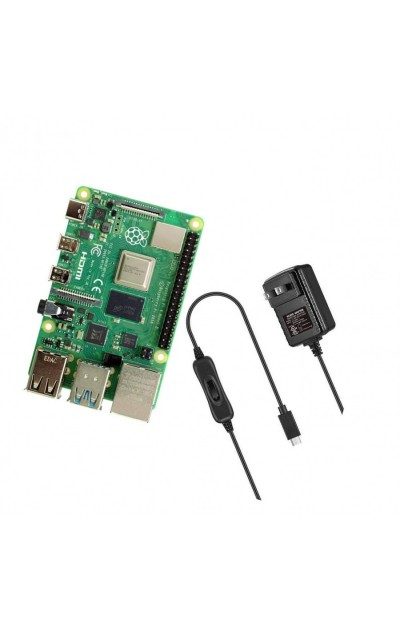 Raspberry Pi 4 Model B with USB-C power and switch