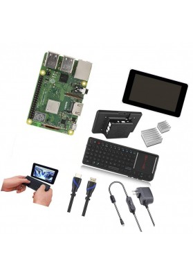 Raspberry Pi 3 B + (plus) full starter kit with 7 inch LCD touch screen display and mini keyboard with touch pad combination