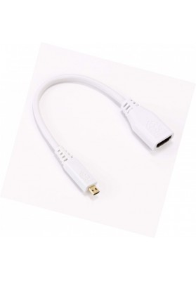 Raspberry Pi 4 235mm micro HDMI to standard HDMI adapter white *10