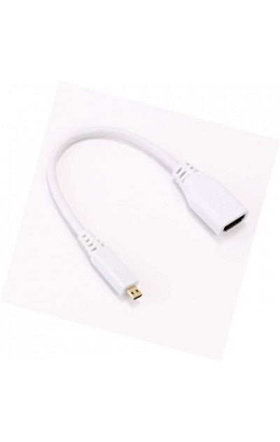 Raspberry Pi 4 235mm micro HDMI to standard HDMI adapter white *10